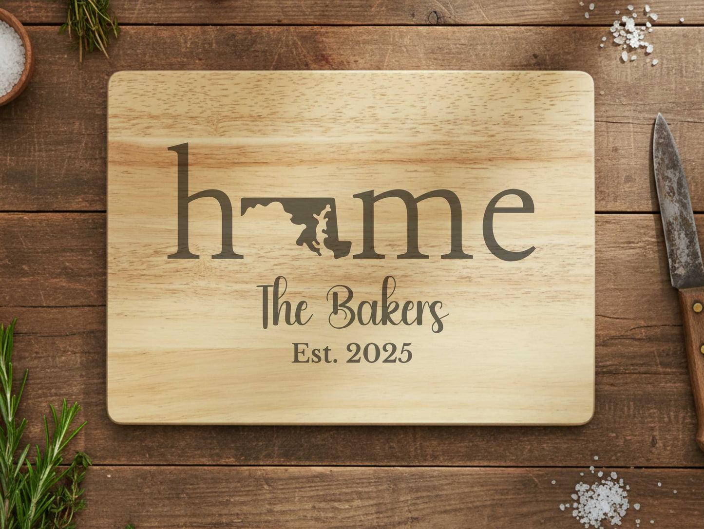 Engraved Maryland Home Cutting Board