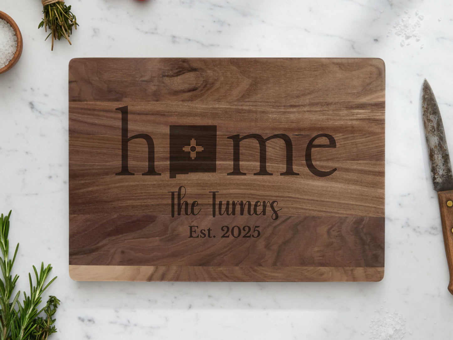 Engraved New Mexico Walnut Cutting Board