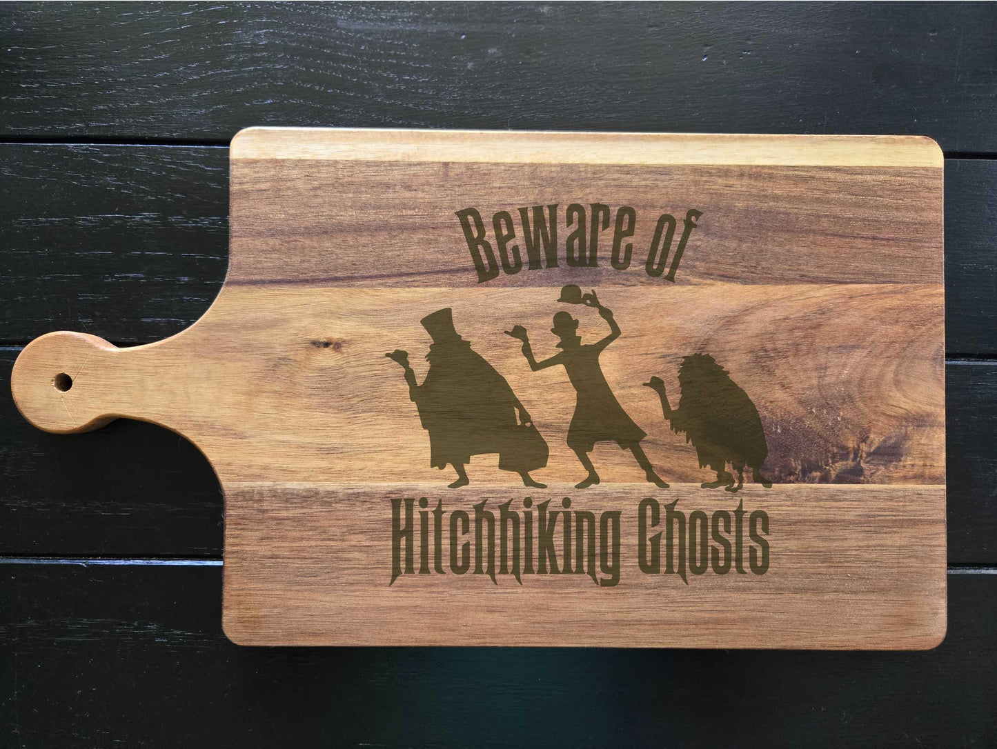 Hitchhiking Ghosts Cutting Board, Engraved Haunted Mansion Gift