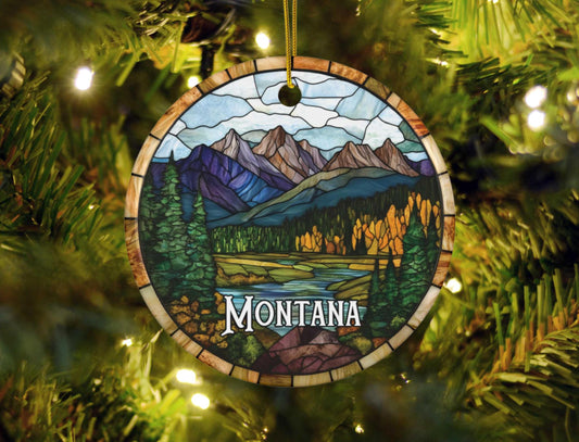 Montana Faux Stained Glass Ornament