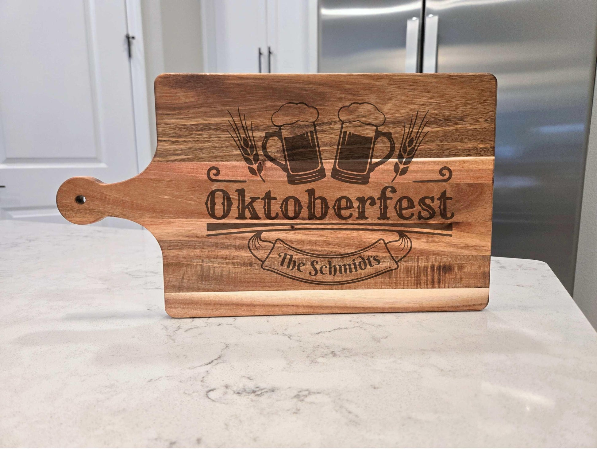 Personalized Oktoberfest Handle Cutting Board