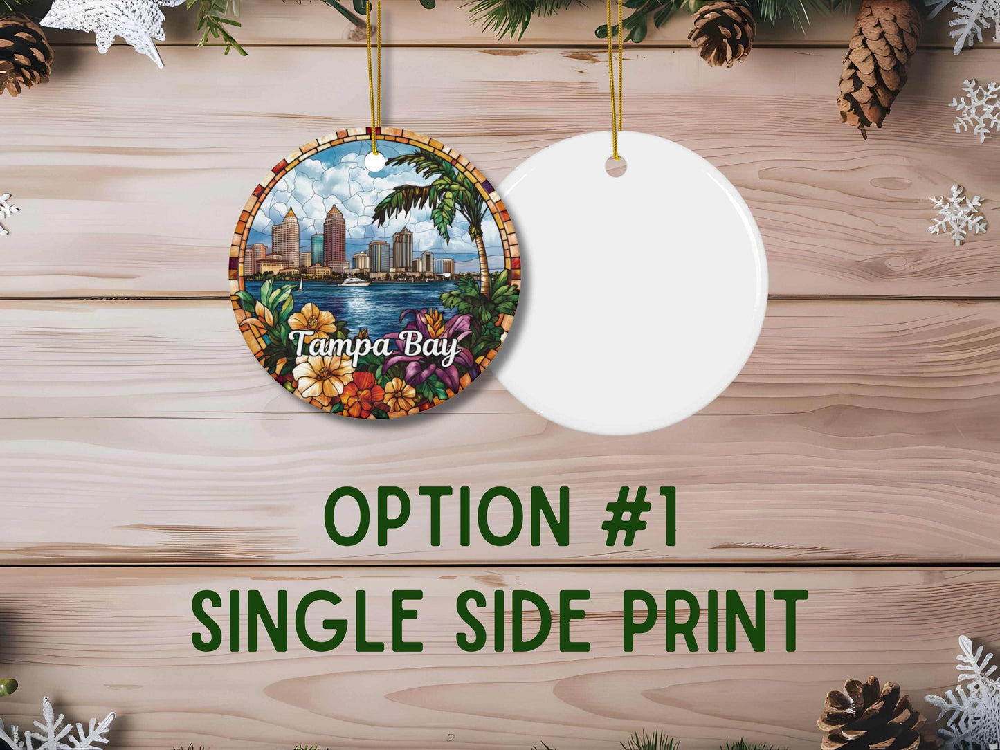 Tampa Bay Stained Glass Style Ornament