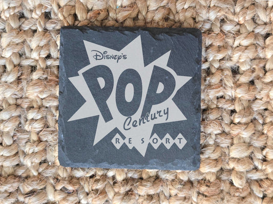 Disney's Pop Century Resort Set Slate Drink Coasters