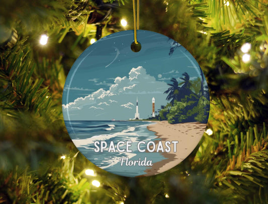 Space Coast Cape Canaveral Florida Christmas Ornament