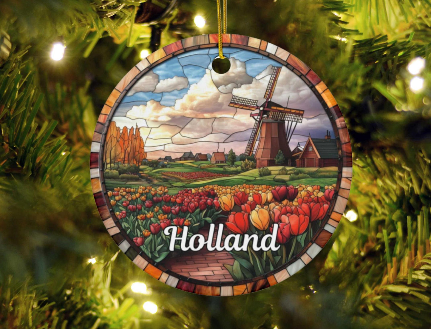 Holland Stained Glass Style Ornament