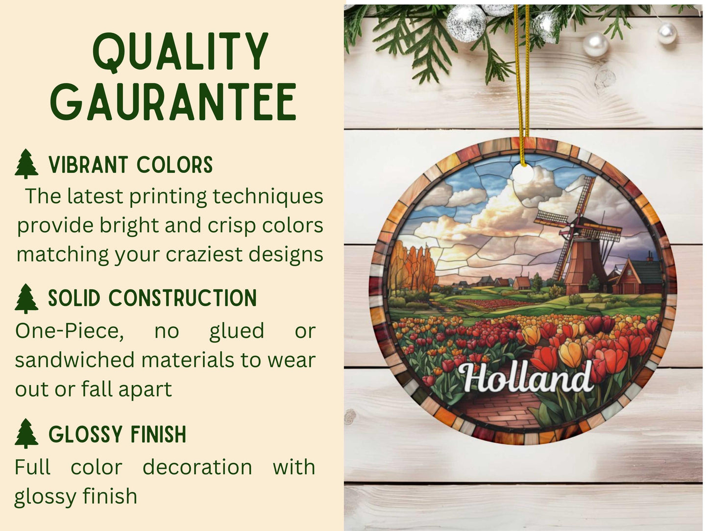 Holland Stained Glass Style Ornament
