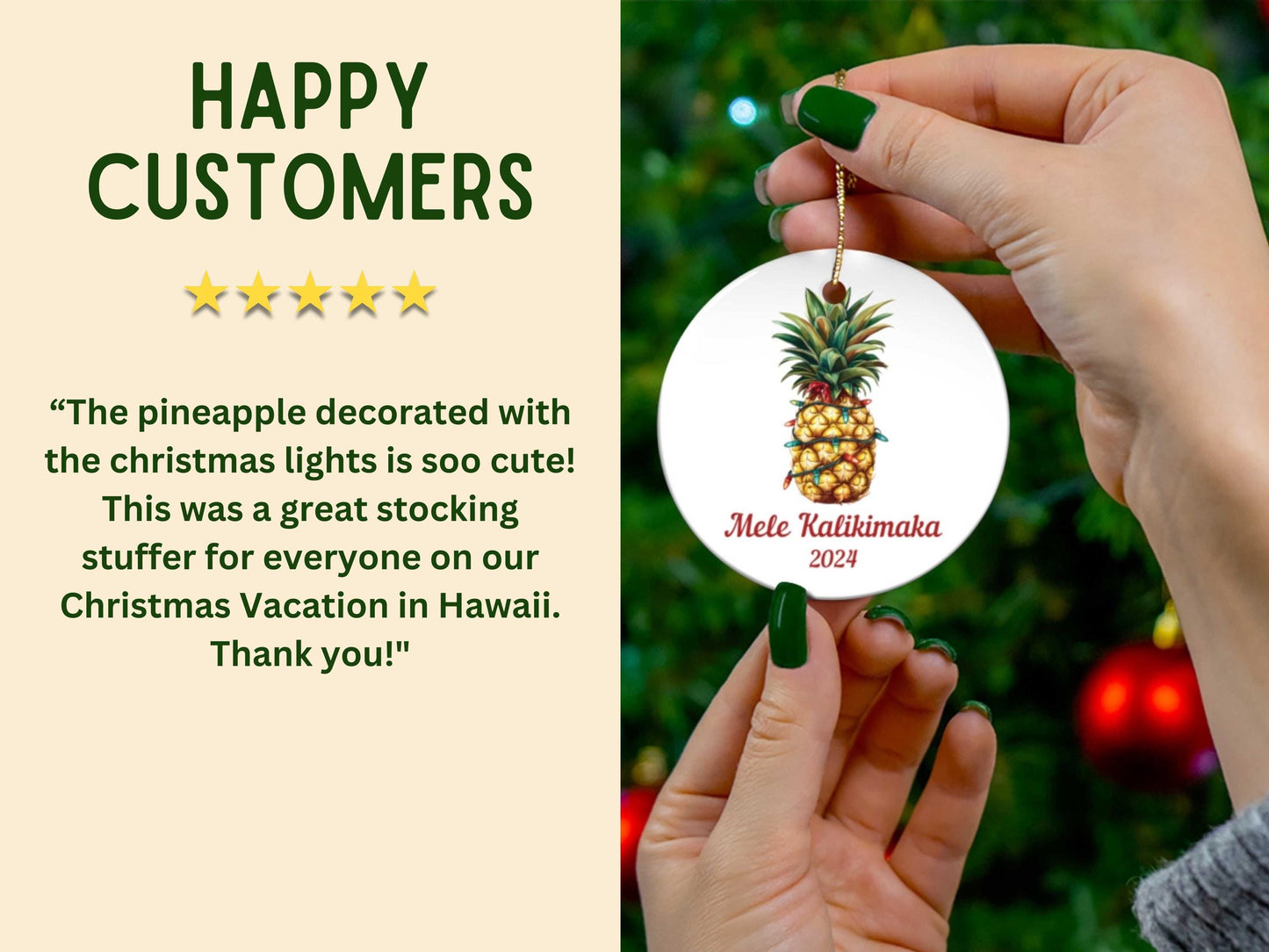 Hawaiian Pineapple Christmas Ornament