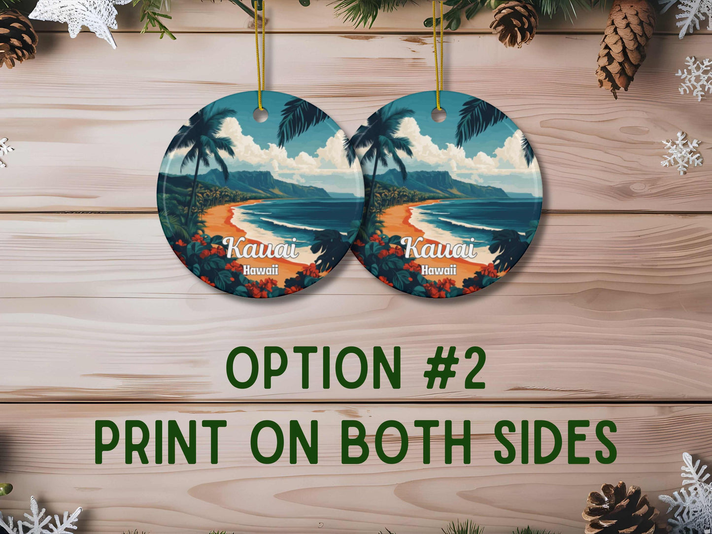 Kauai Hawaii Illustrated Ornament
