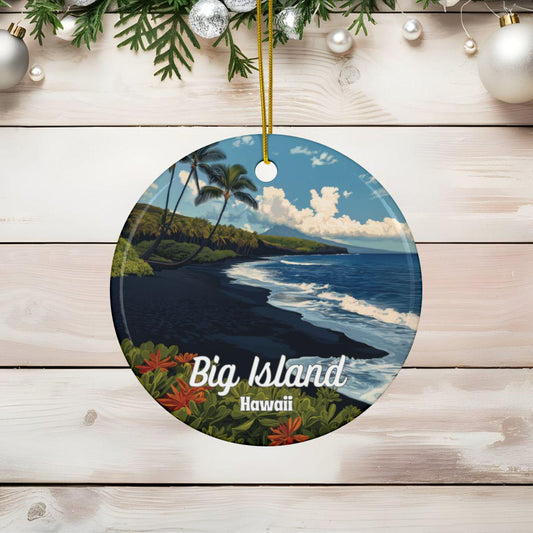 Big Island Hawaii Illustrated Ornament