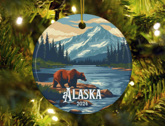Alaska illustrated Christmas Ornament