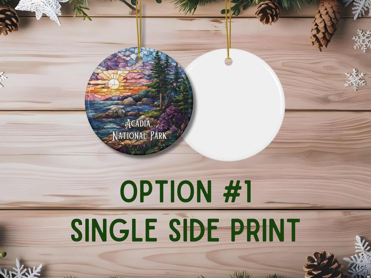 Acadia National Park Faux Stained Glass Ornament