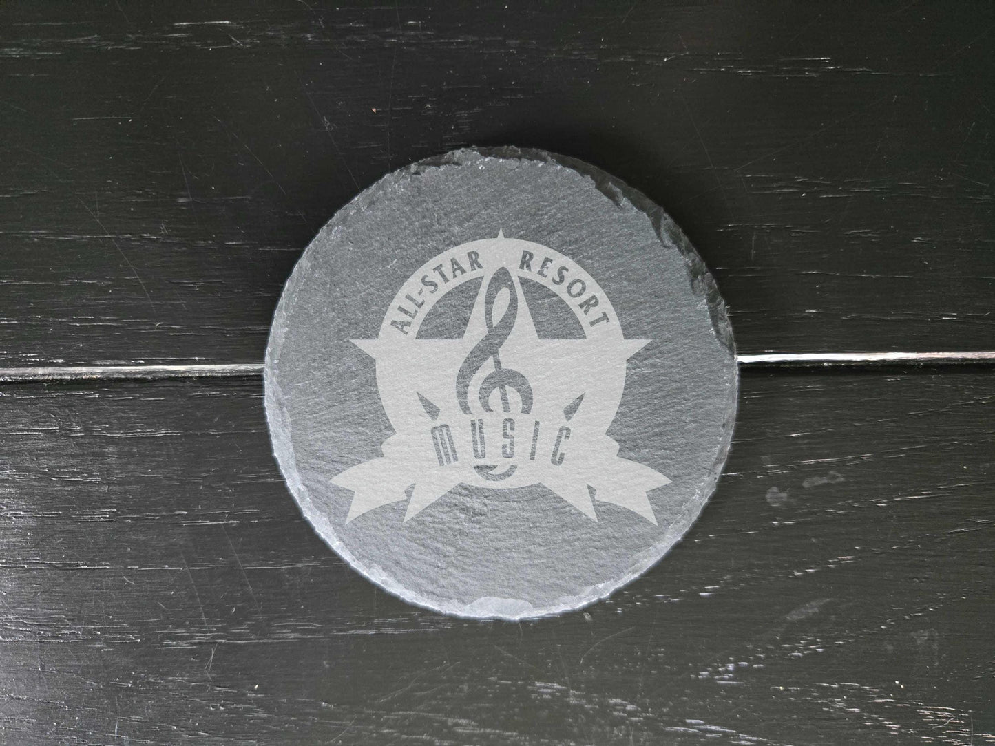 All-Star Resort Drink Coasters, 4 Engraved Slate Coasters