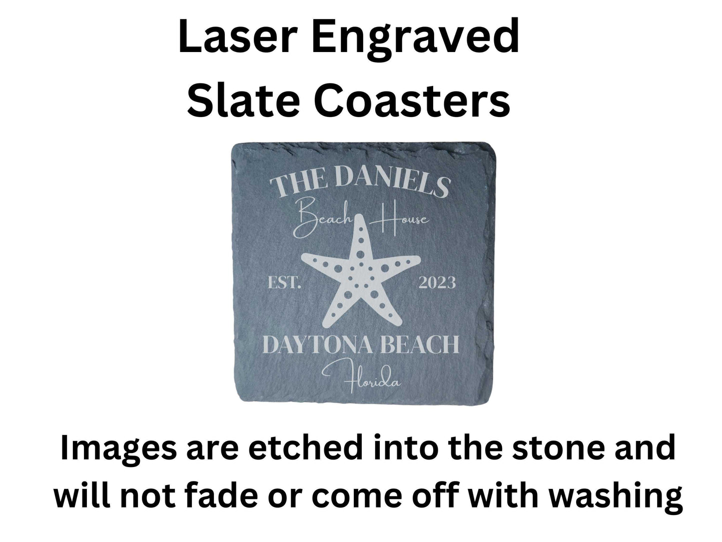 Personalized Beach House Stone Coasters