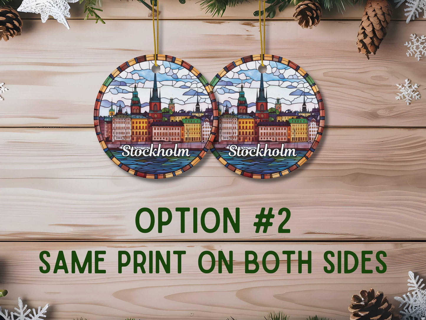 Stockholm Stained Glass Style Ornament