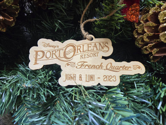 Port Orleans French Quarter Personalized Wood Ornament