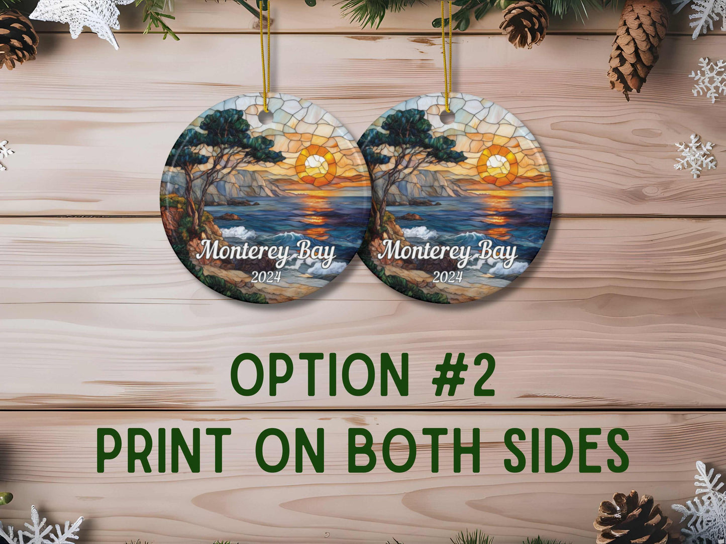 Monterey Bay Faux Stained Glass Ornament