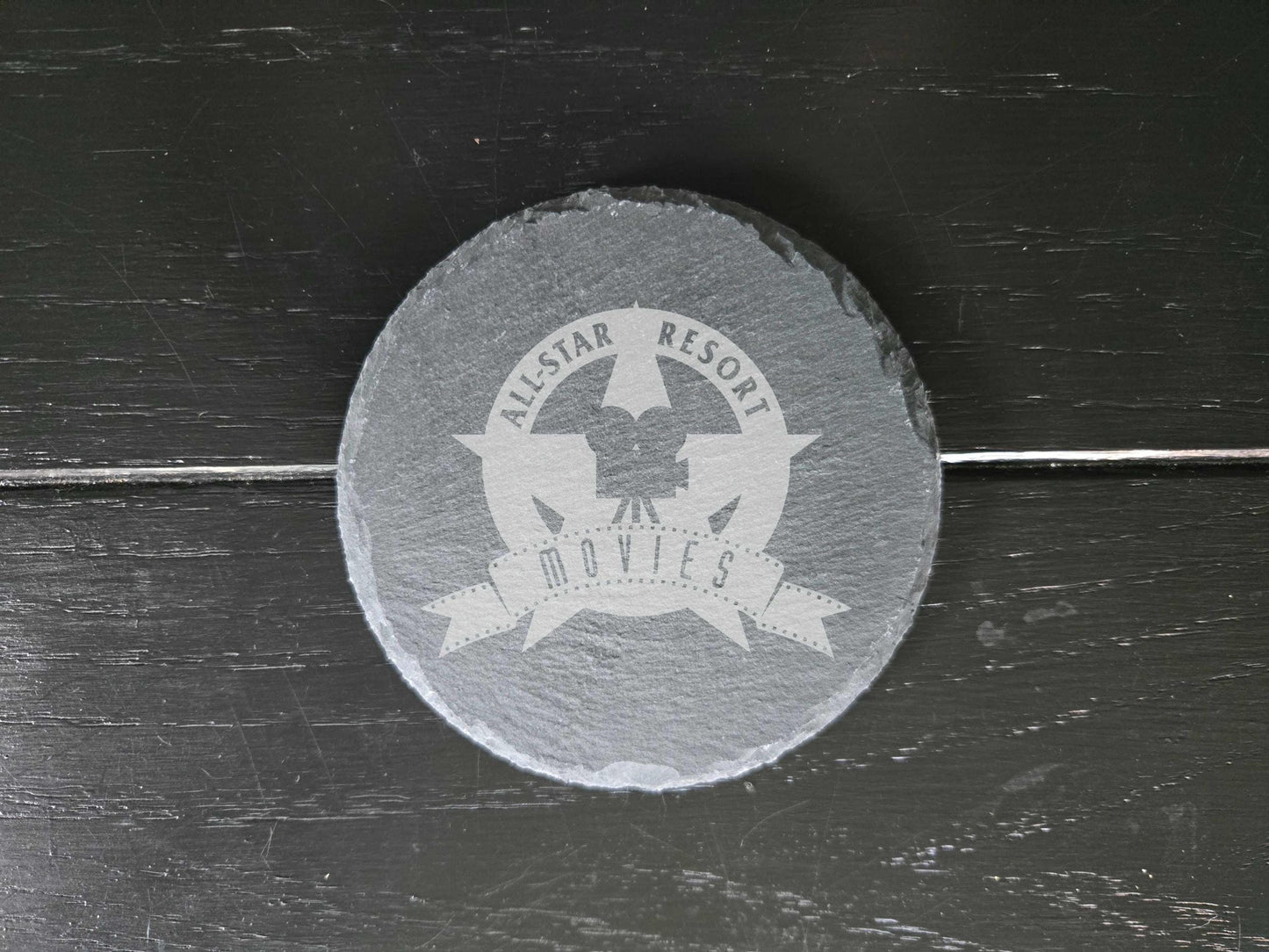 All-Star Resort Drink Coasters, 4 Engraved Slate Coasters