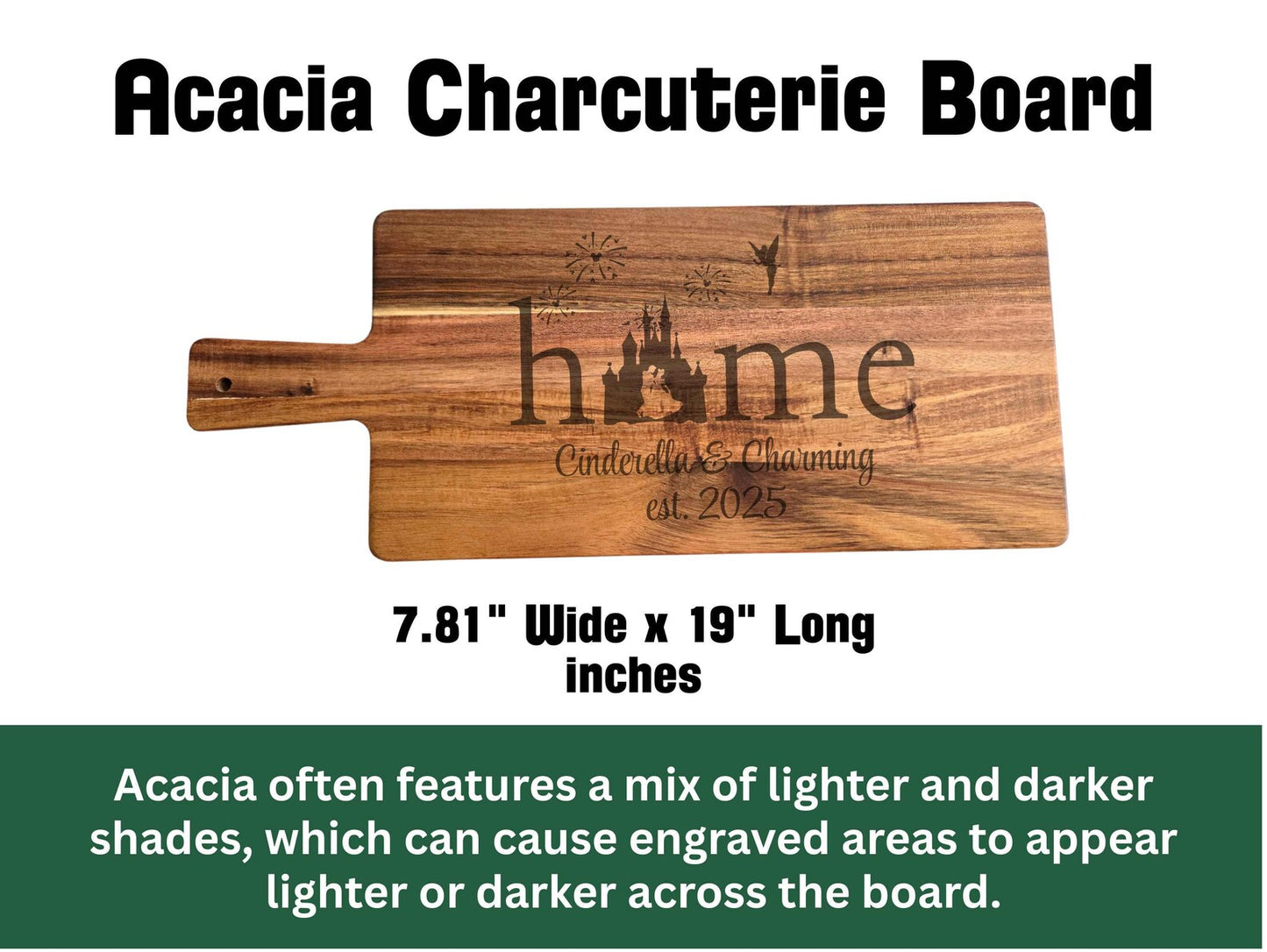 Engraved Mickey & Minnie Cutting or Charcuterie Board