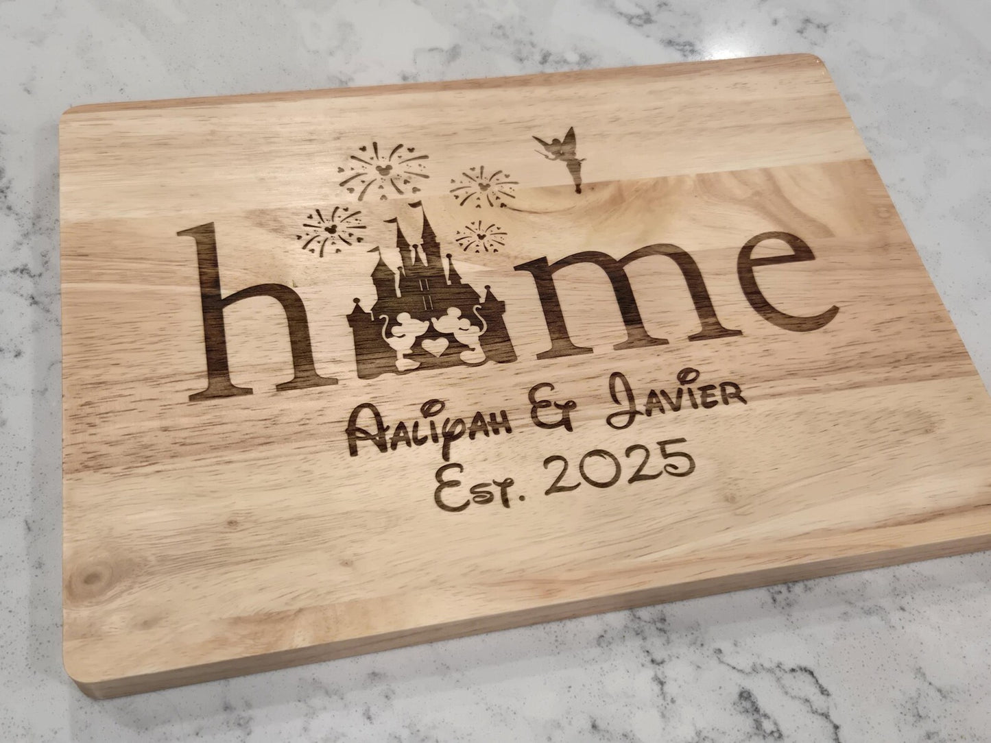 Engraved Mickey & Minnie Cutting or Charcuterie Board