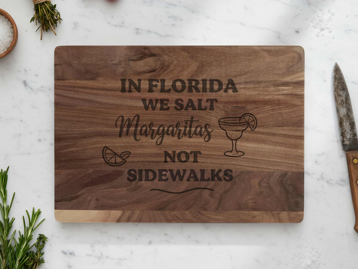 Florida Cutting Board, We Salt Margaritas Not Sidewalks