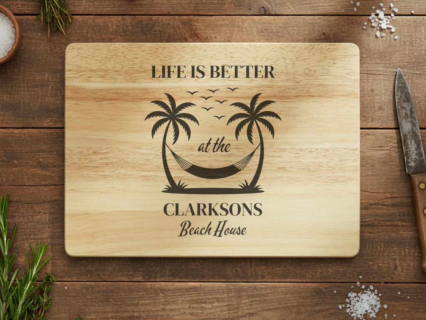 Personalized Beach House Charcuterie or Cutting Board