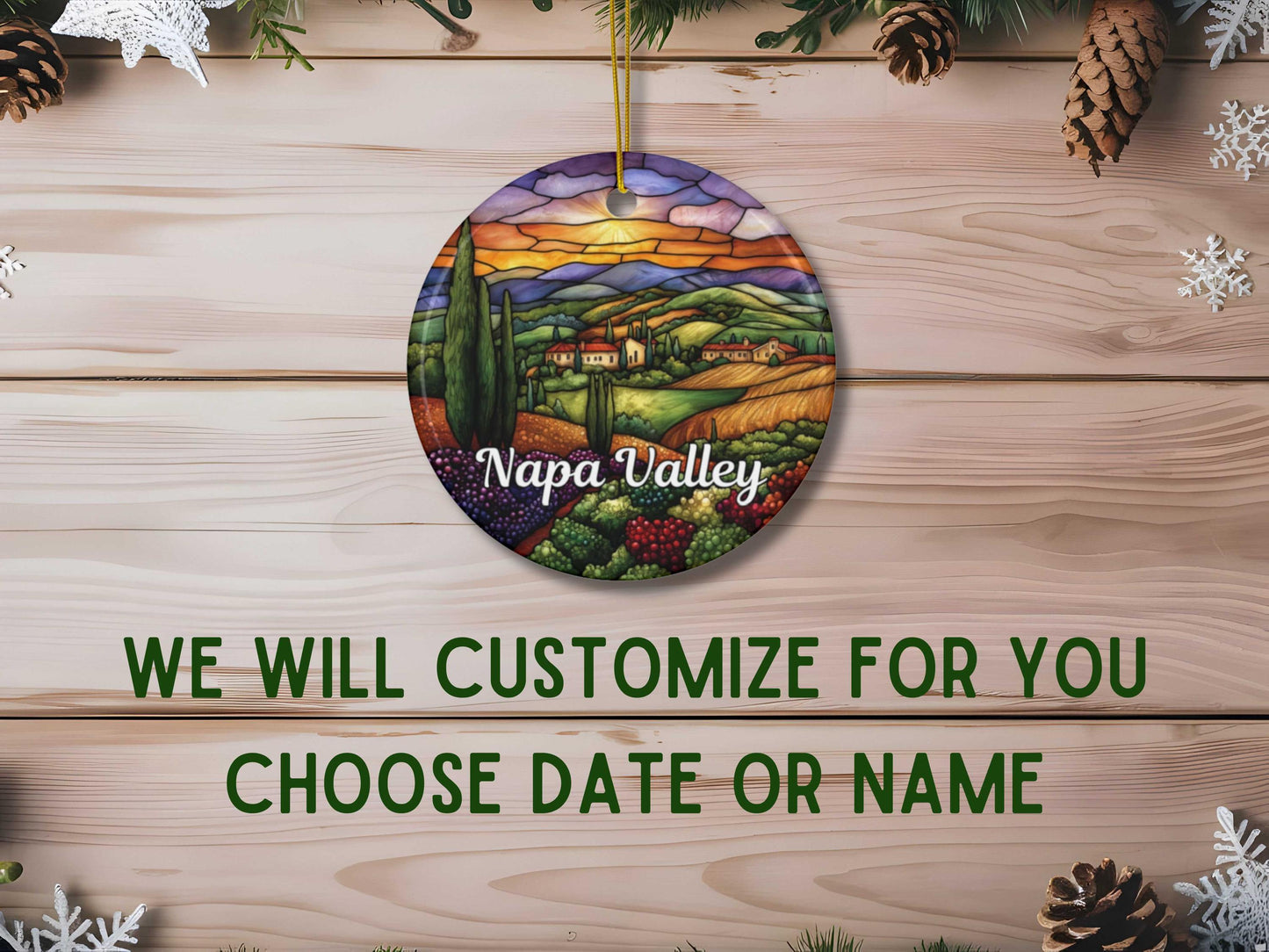 Napa Valley Faux Stained Glass Ornament