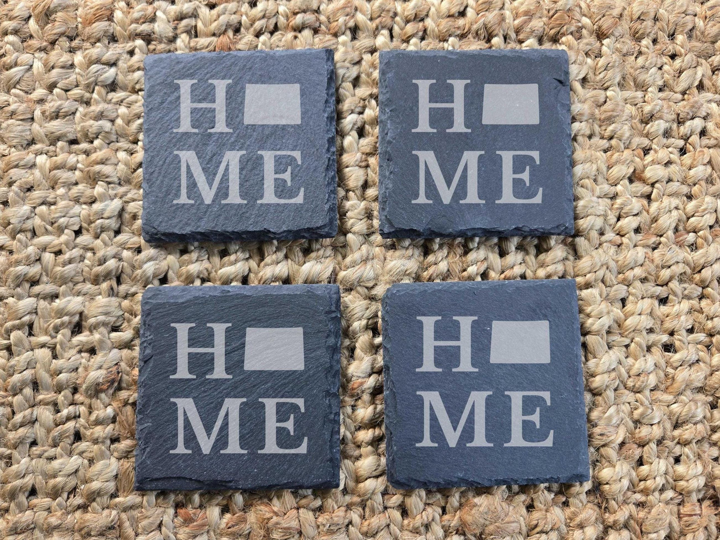 Colorado Home State Engraved Drink Coasters, Set of 4
