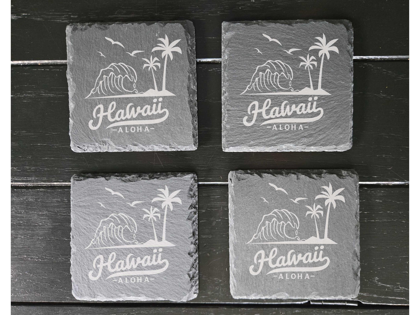 Tropical Hawaii Stone Coasters Set of 4