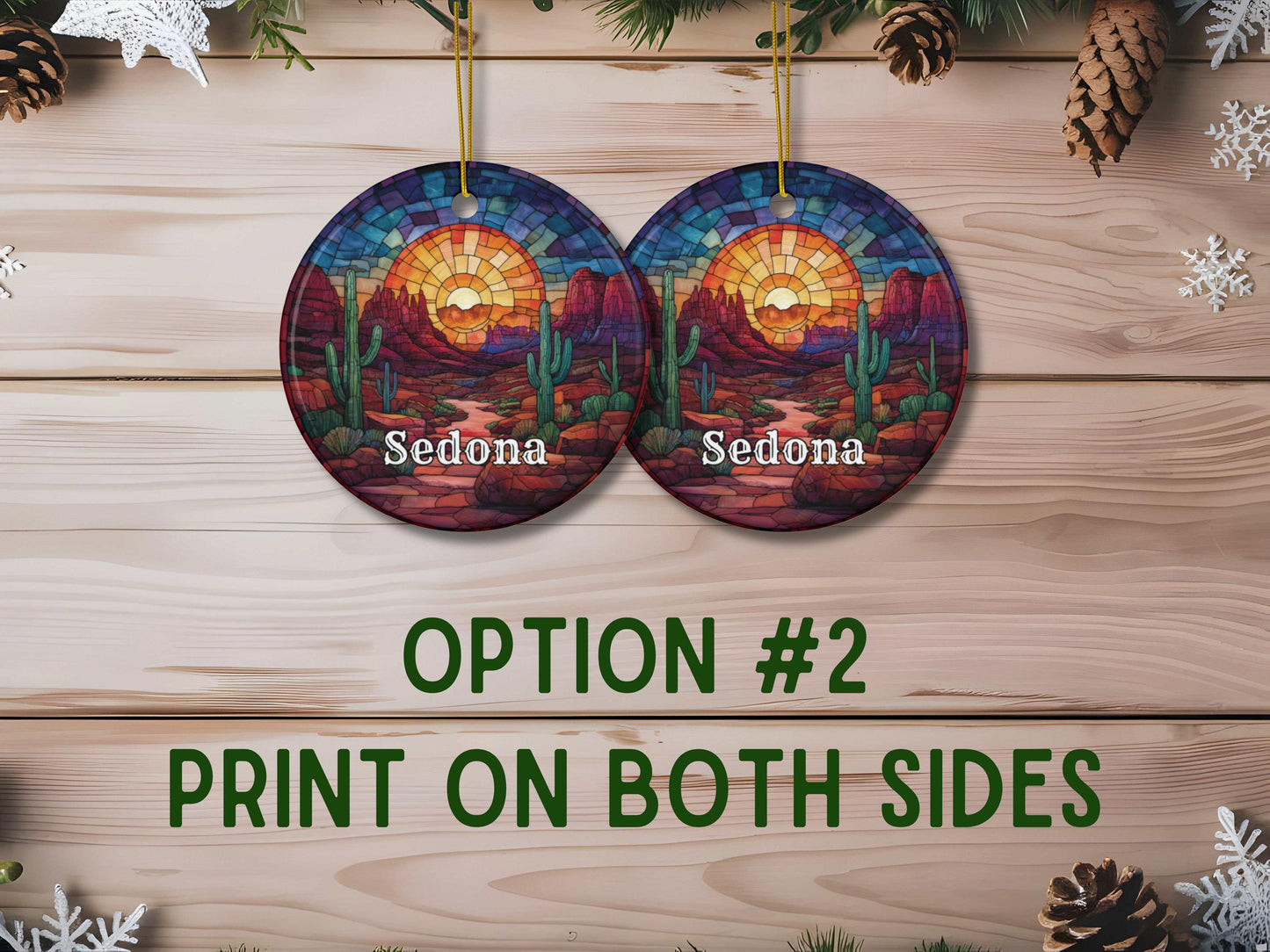 Sedona Arizona Faux Stained Glass Ornament