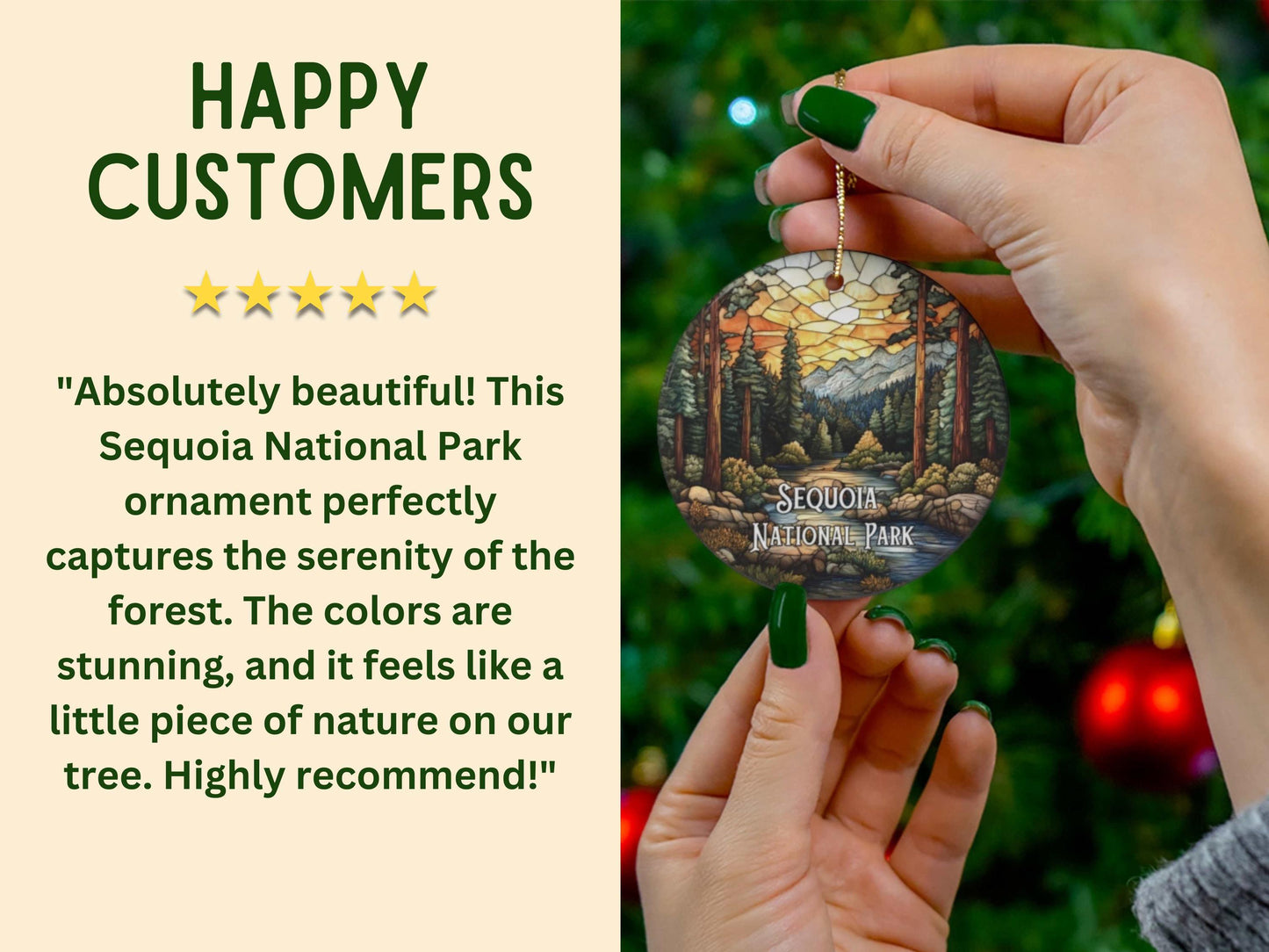 Sequoia National Park Stained Glass Style Ornament