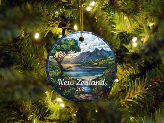 New Zealand Stained Glass Style Ornament