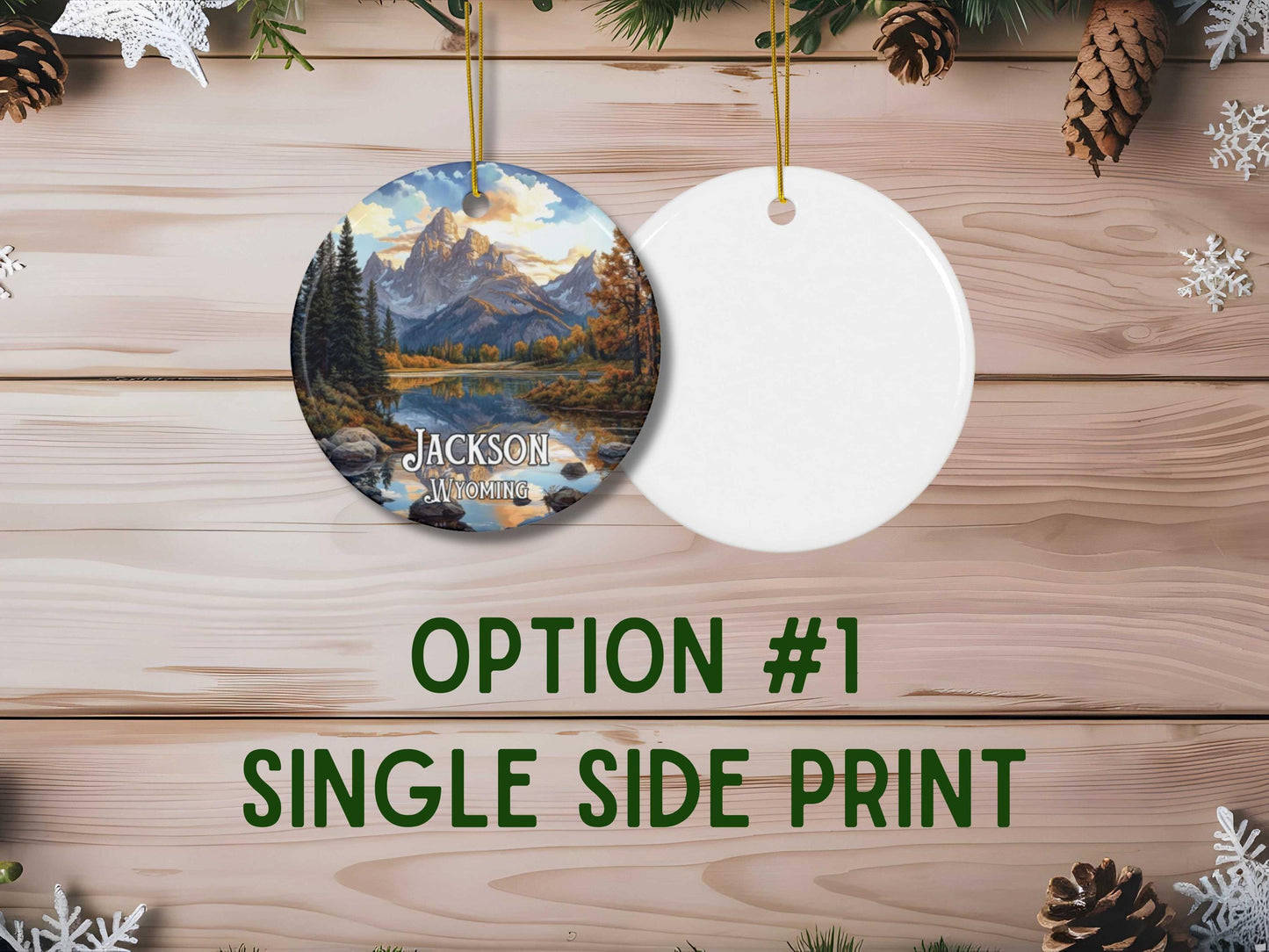 Jackson Wyoming Illustrated Christmas Ornament