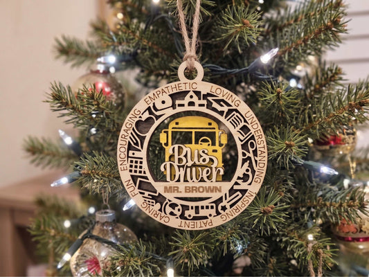 Personalized Bus Driver Ornament