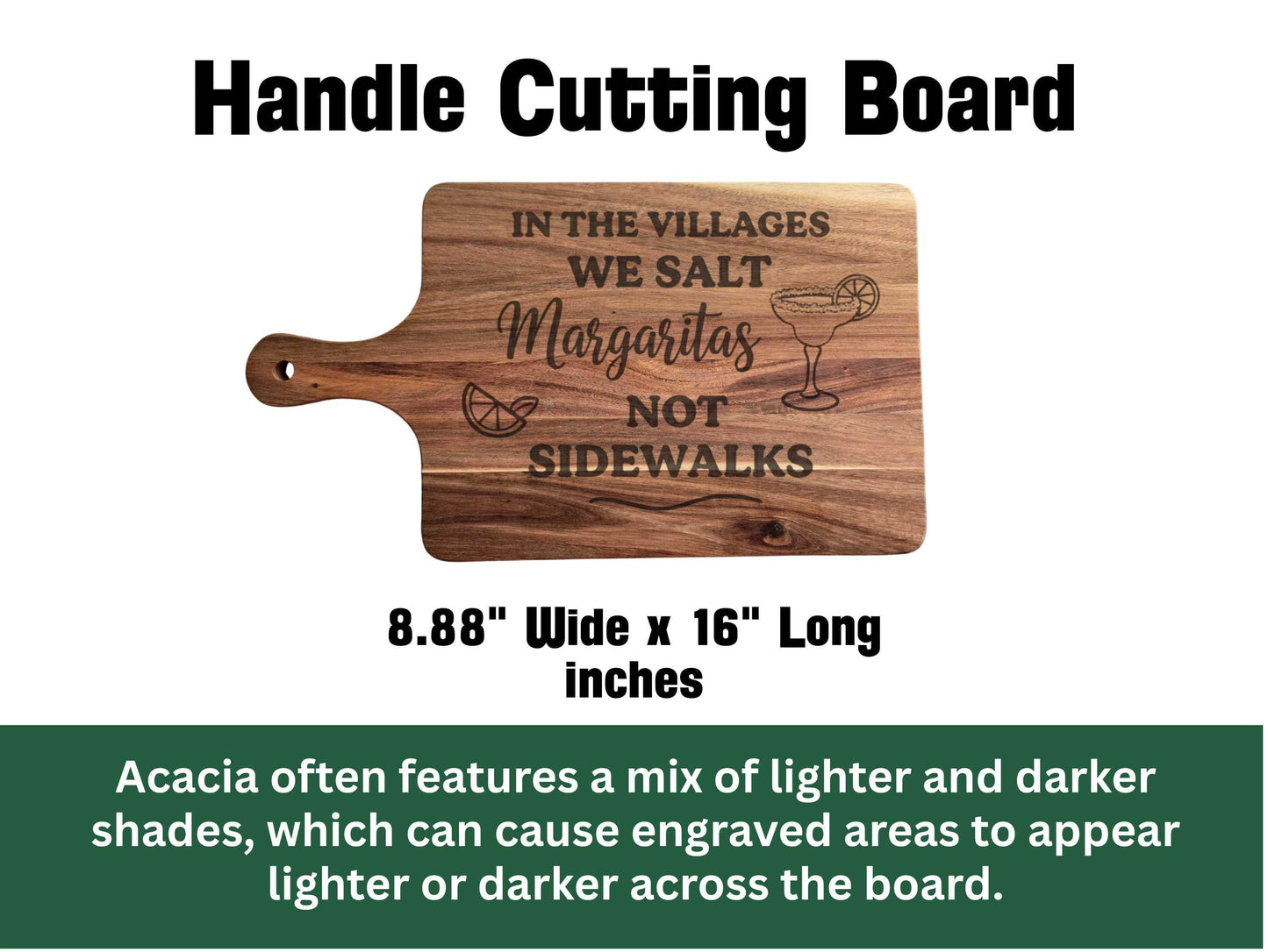 In The Villages We Salt Margaritas Not Sidewalks Cutting Board