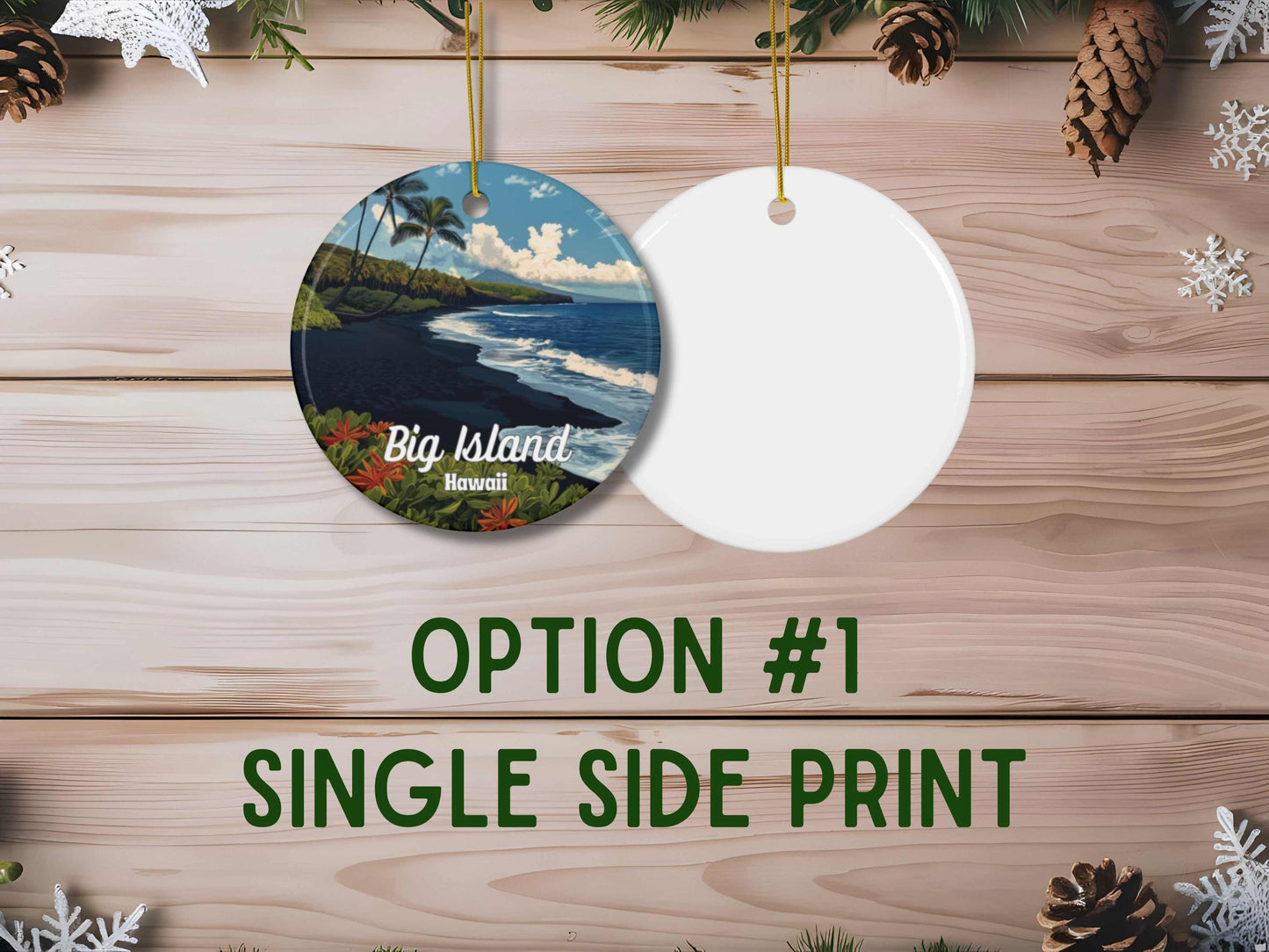 Big Island Hawaii Illustrated Ornament