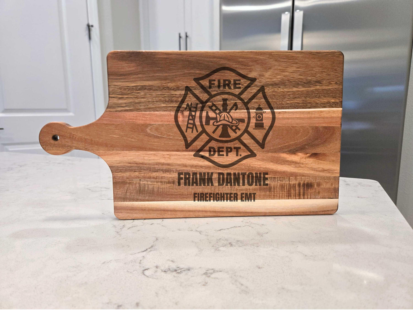 Firefighter Engraved Handle Cutting Board