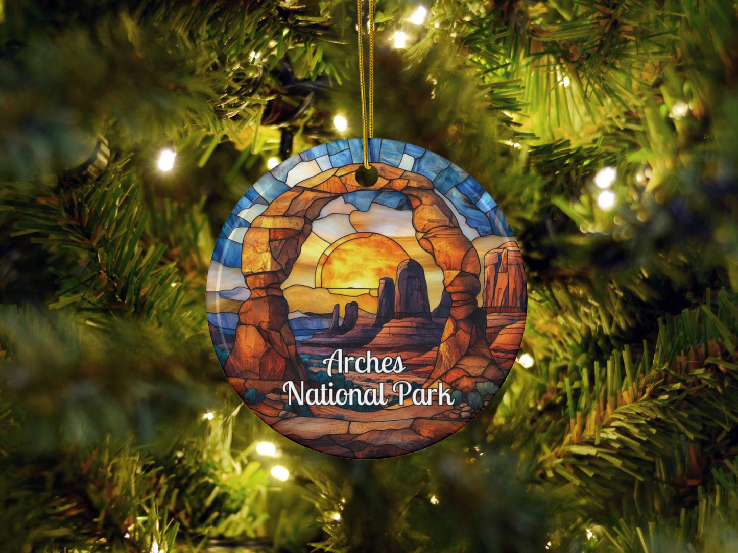Arches National Park Stained Glass Style Ornament