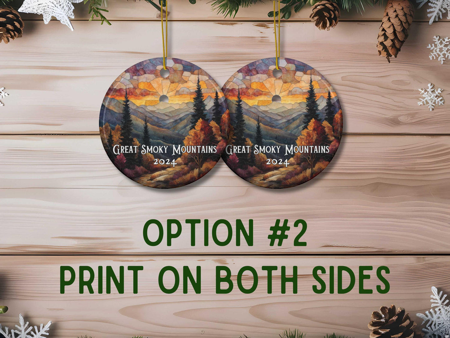 Great Smoky Mountains National Park Stained Glass Style Ornament