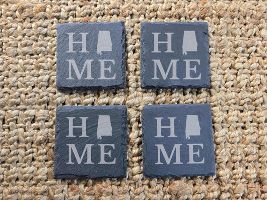 Alabama Home Engraved Coasters Set of 4 Stone Drink Coasters