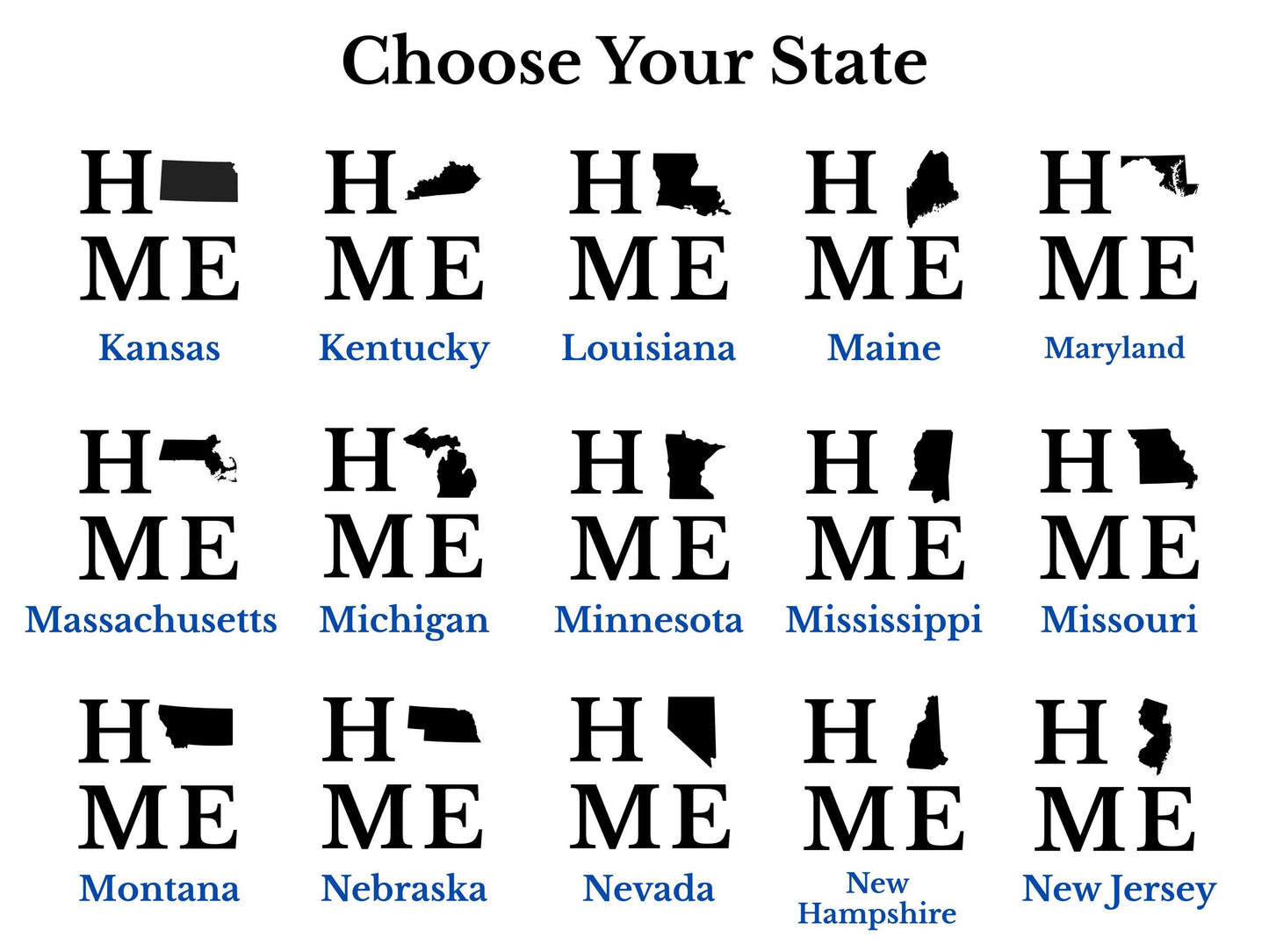 Choose Your Home State Set of 4 Stone Drink Coasters