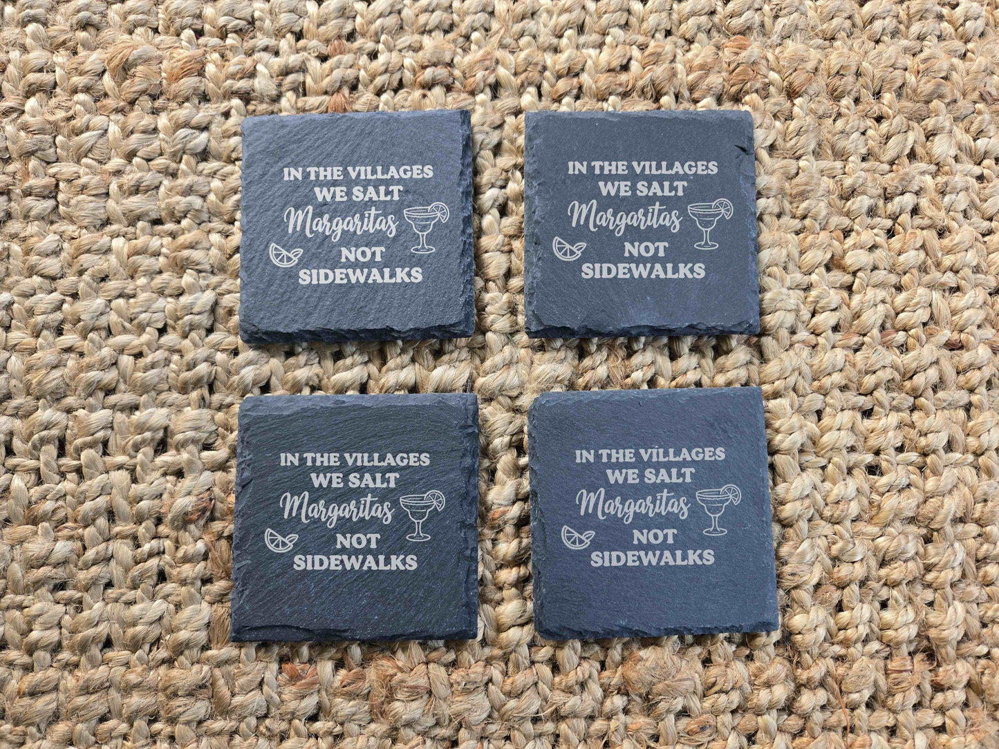In The Villages We Salt Margaritas Not Sidewalks - Set of 4 Coasters