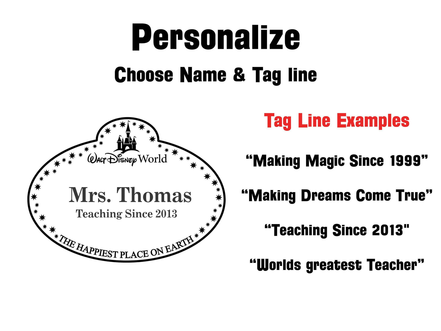 Teacher Classroom Sign Inspired by Disney Cast Member Badge
