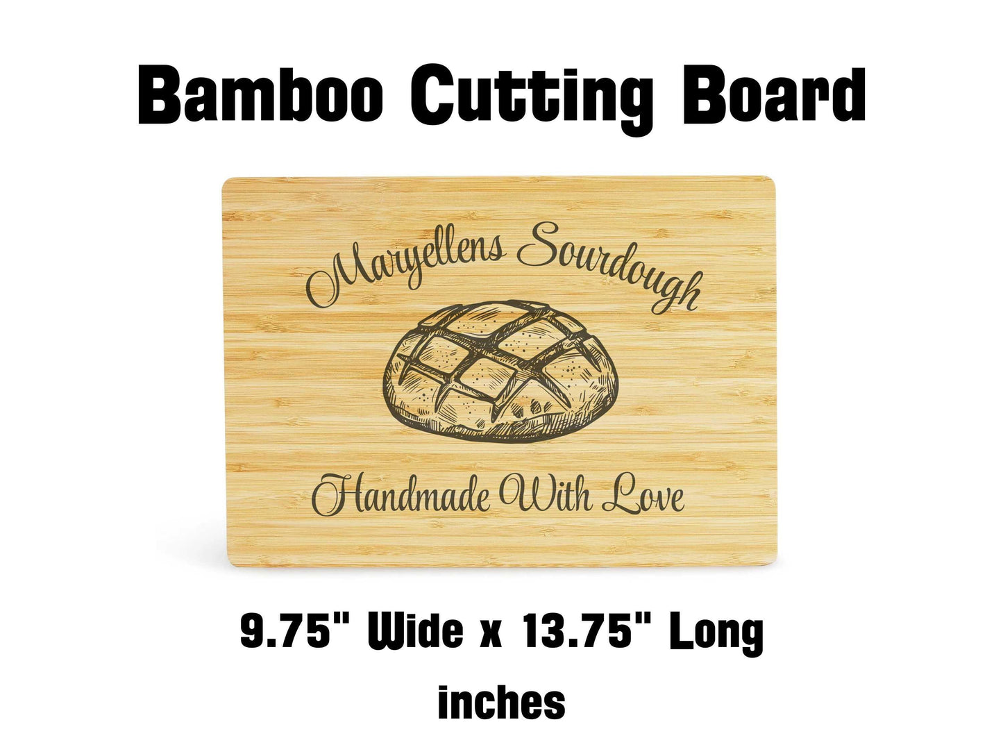 Engraved Sourdough Cutting Board, Personalized Baking Gift
