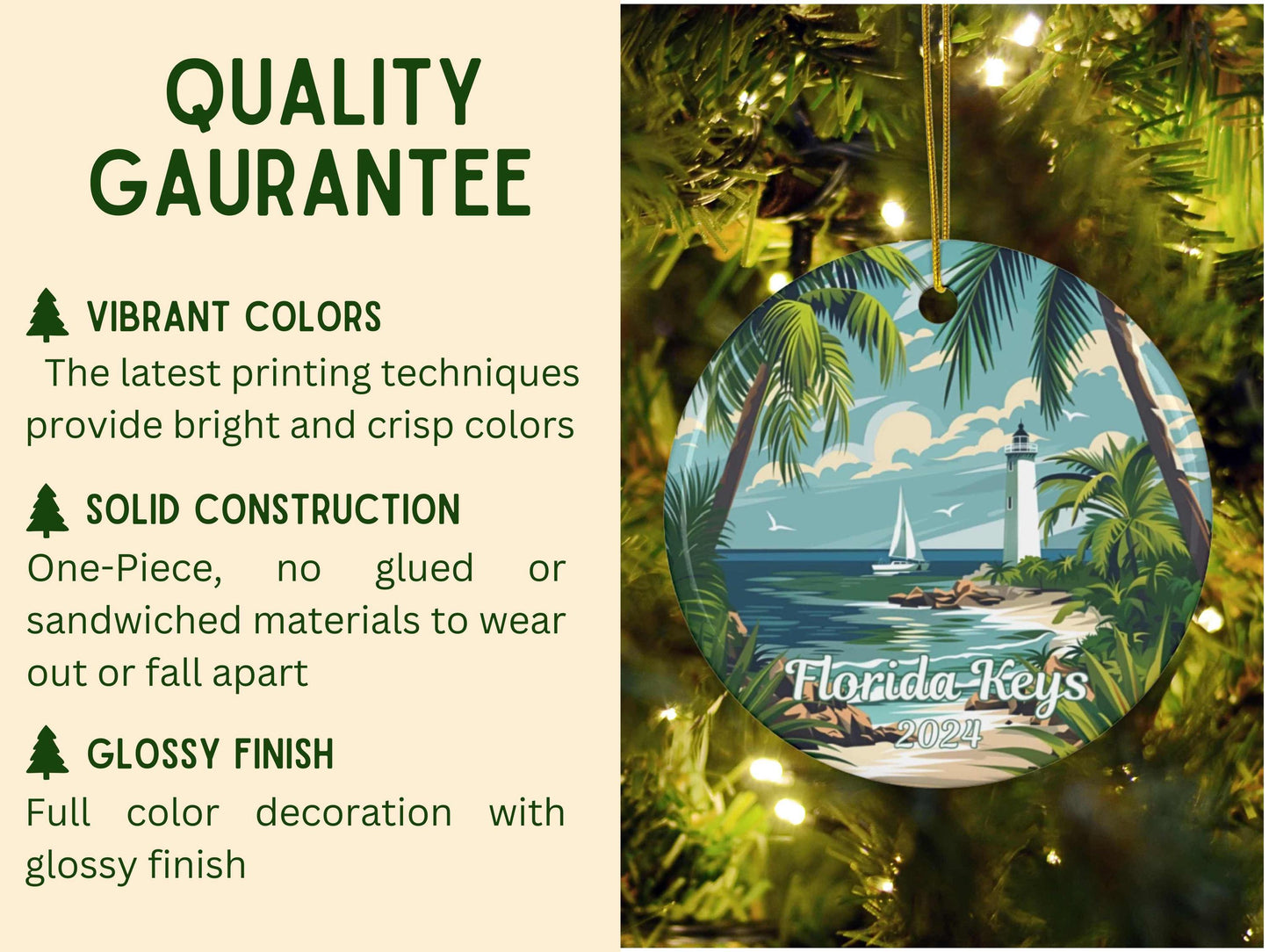 Florida Keys Personalized Christmas Ornament