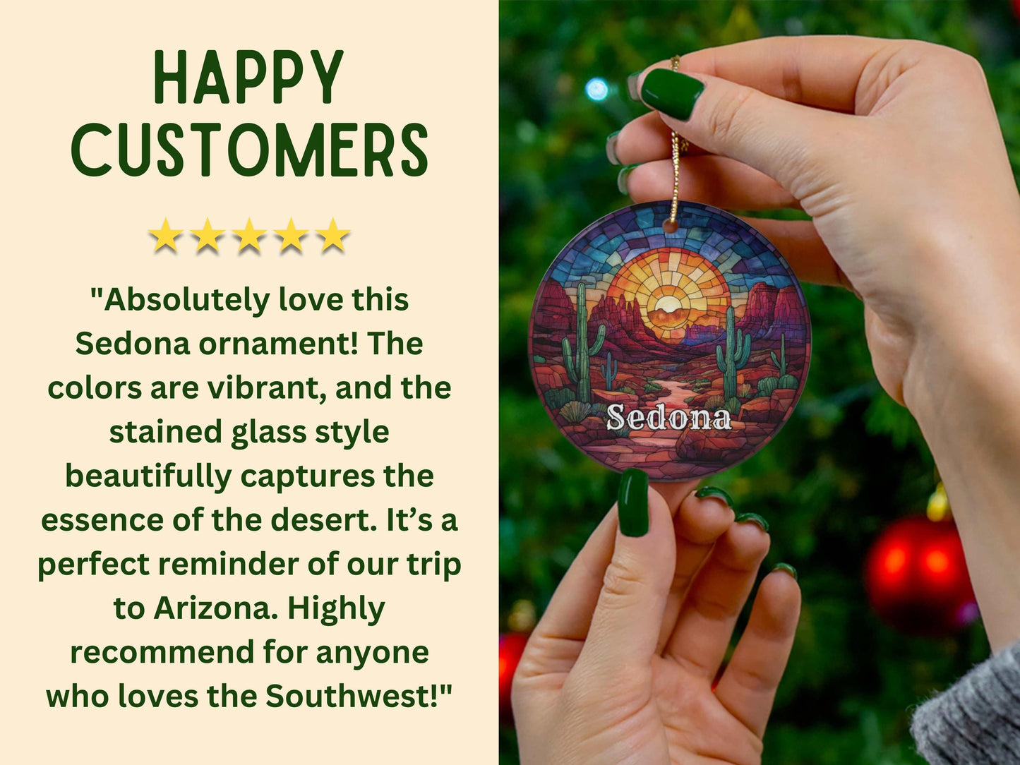Sedona Arizona Faux Stained Glass Ornament