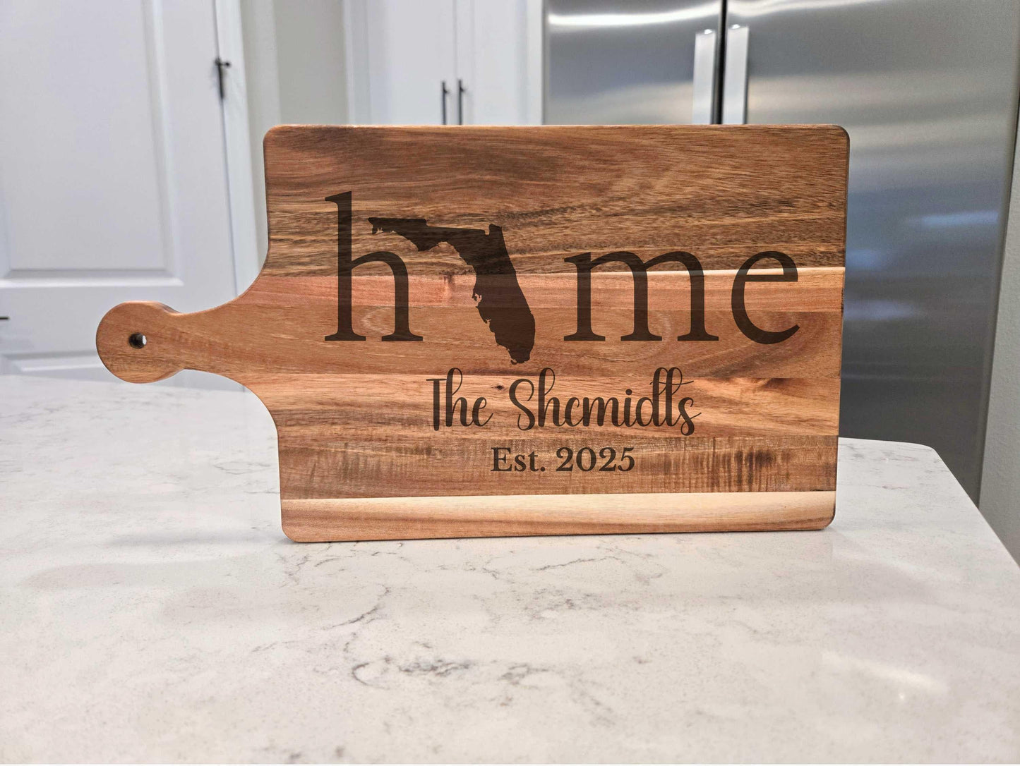 Florida Home Engraved Handle Cutting Board