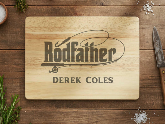 The Rodfather, Personalized Cutting Board Gift For Fisherman