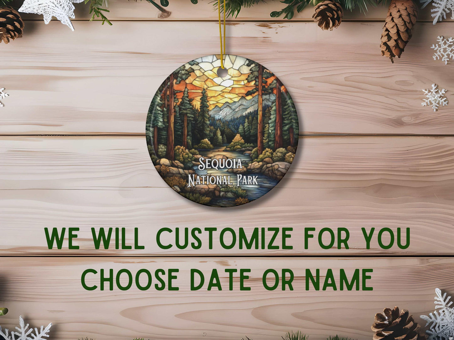 Sequoia National Park Stained Glass Style Ornament