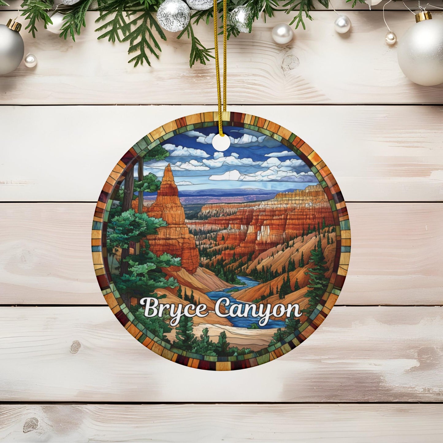 Bryce Canyon Stained Glass Style Christmas Ornament, National Parks Collection