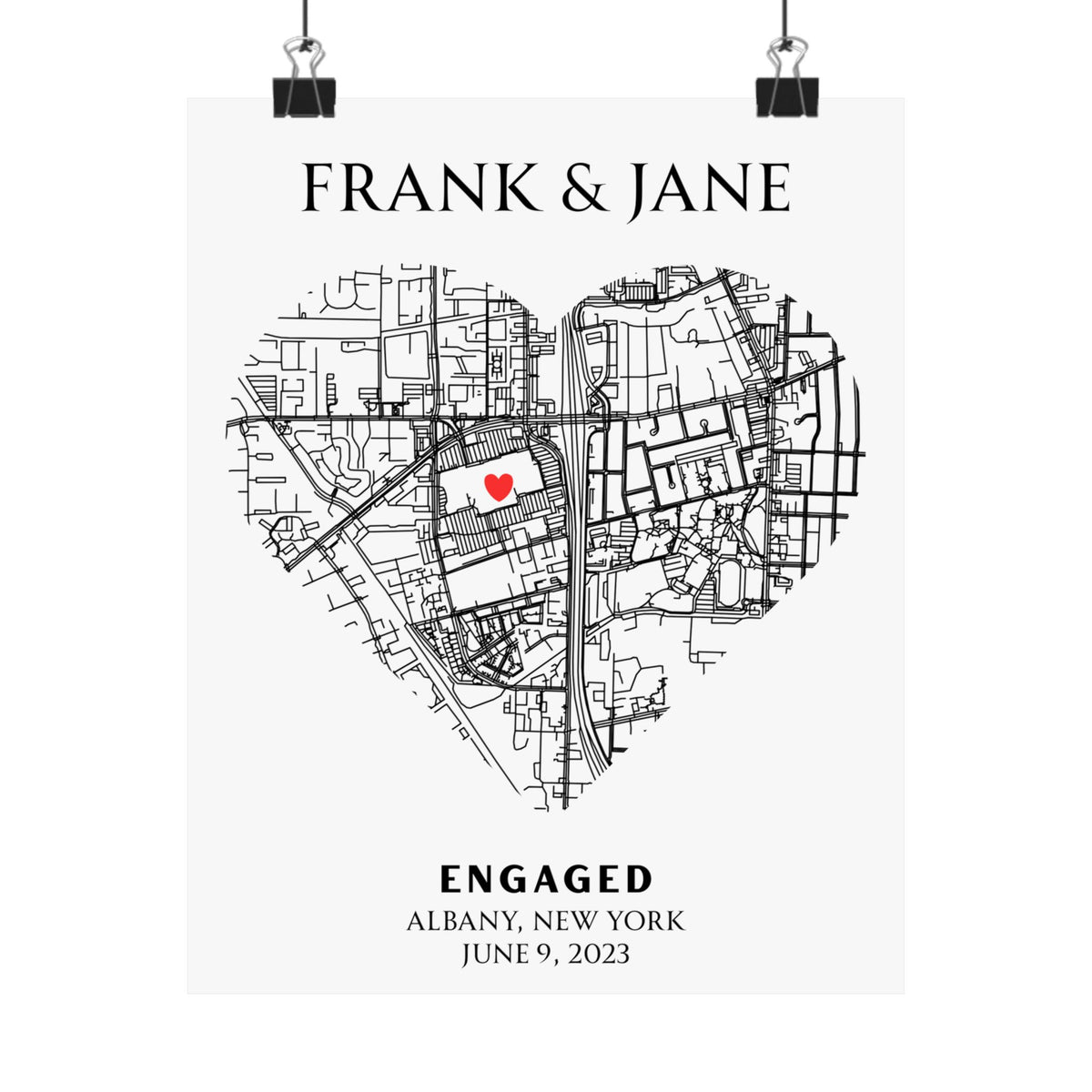 Personalized Engagement Map - Poster Print
